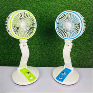 HomePage new rechargeable folding table fan with led light
