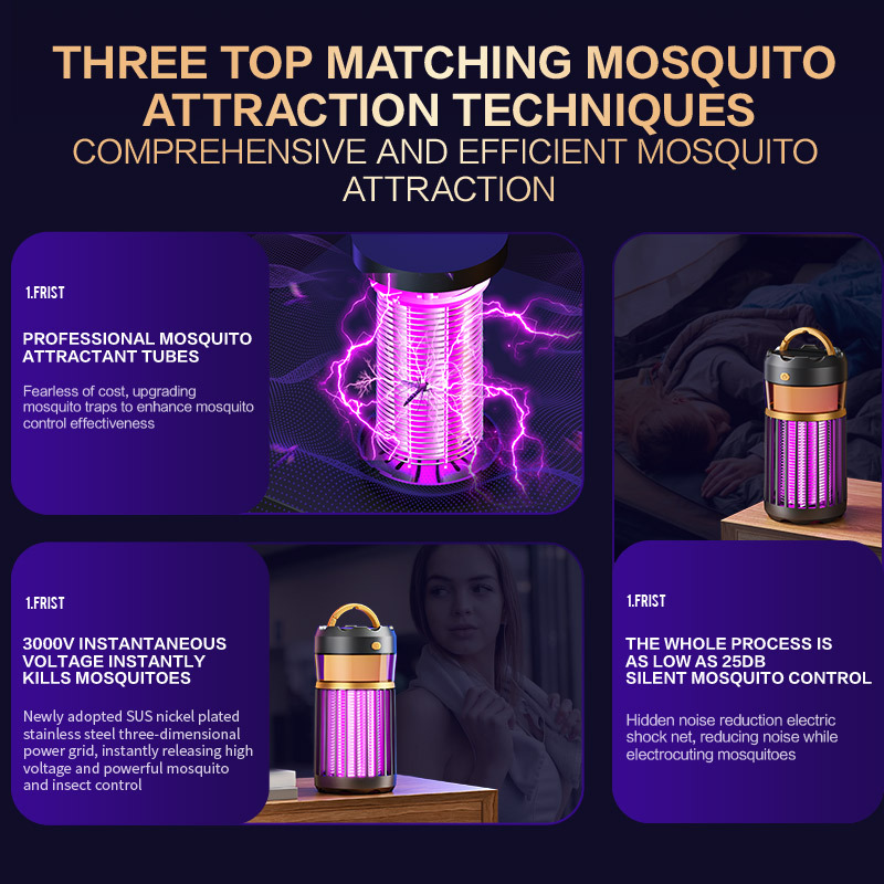 TechnovA BD 3-in-1 Electric Bug Zapper UV Light Mosquito Lamp 395nm Variable Frequency Fly Trap Silent for Home Bedroom Camping - Image 5