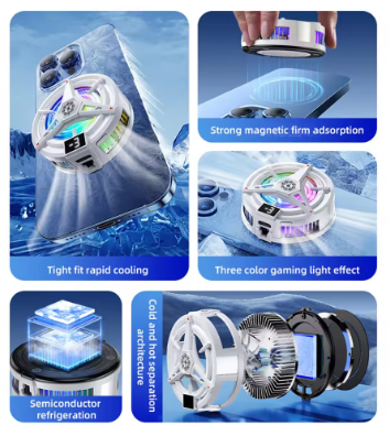 TL07 Magnetic Back-clip Phone Cooler 3 Speeds Semiconductor Cooling Fan - Image 4
