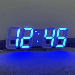 3D LED Digital Wall Clock – Modern Time Display with Alarm & Night Light