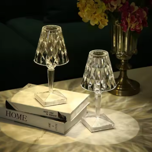 Luxury Modern Crystal Table Lamp RGB Night Light USB Charging Flexible Bedside Factory Cross-Border Design