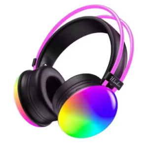 Stereo Rainbow LED Light Wireless Headset Professional Noise Reduction Headphone Noise-cancelling Over-Ear Earphone