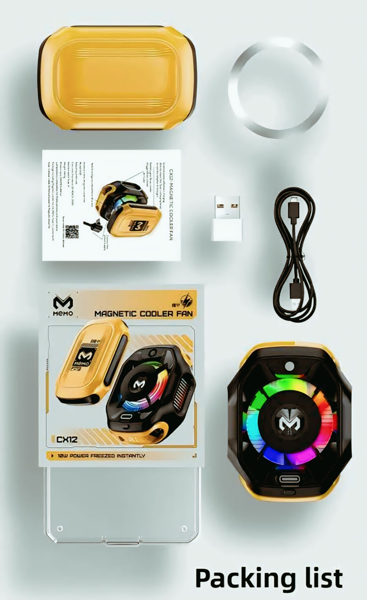TechnovA BD MEMO CX12 Mobile Phone Cooler Radiator with Digital Display and Battery - Image 2