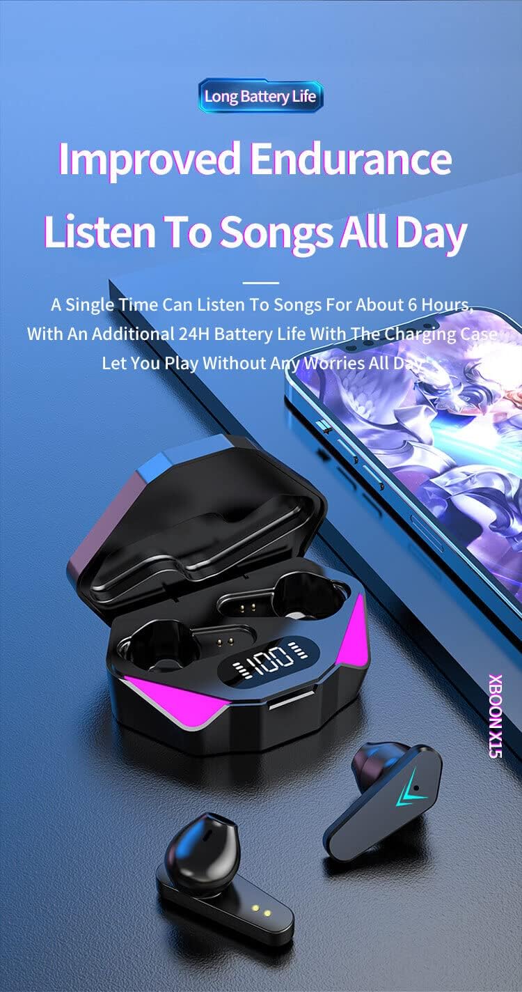 X15 TWS Wireless Earphone 5.3 bluetooth Headphone 65ms Low Latency Earbud Esport Gaming Headset Gamer - Image 4