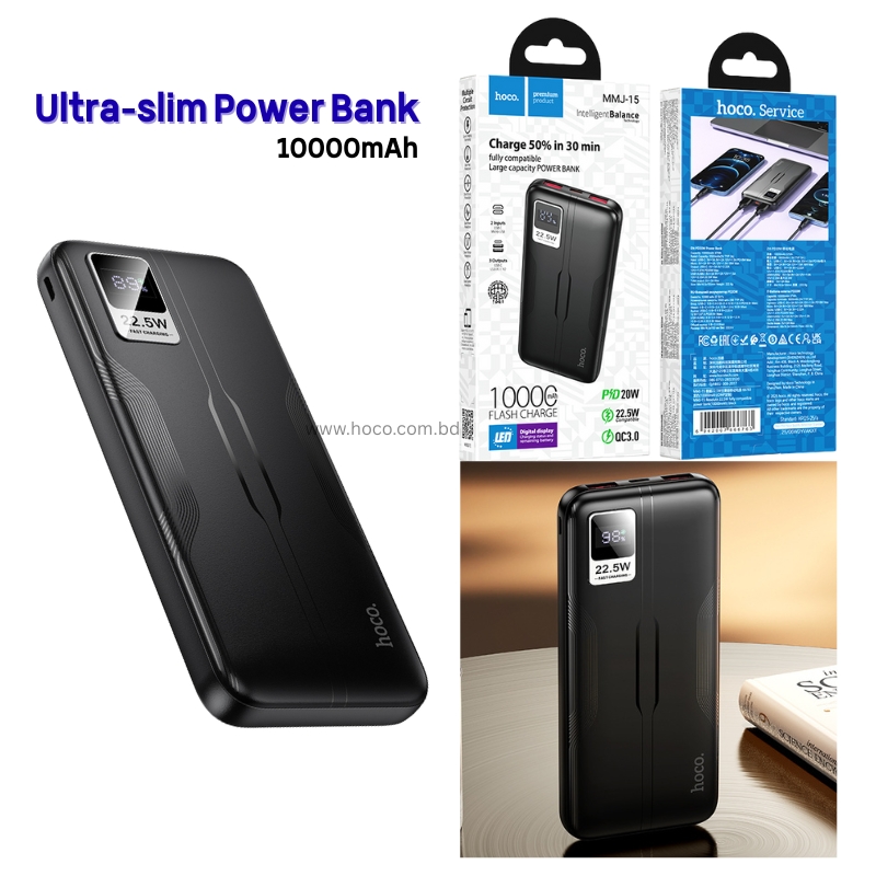 Hoco MMJ15 Resolute 22.5W 10000mAh Fast Charging Power Bank - Image 4