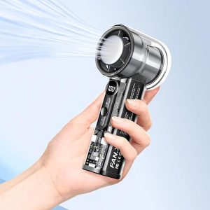 FAN-X05 High Speed Cooling Fan, Transparent Shell Design, Digital Display, Portable Handheld