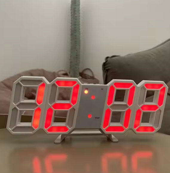 TechnovA BD 3D LED Digital Wall Clock – Modern Time Display with Alarm & Night Light - Image 3
