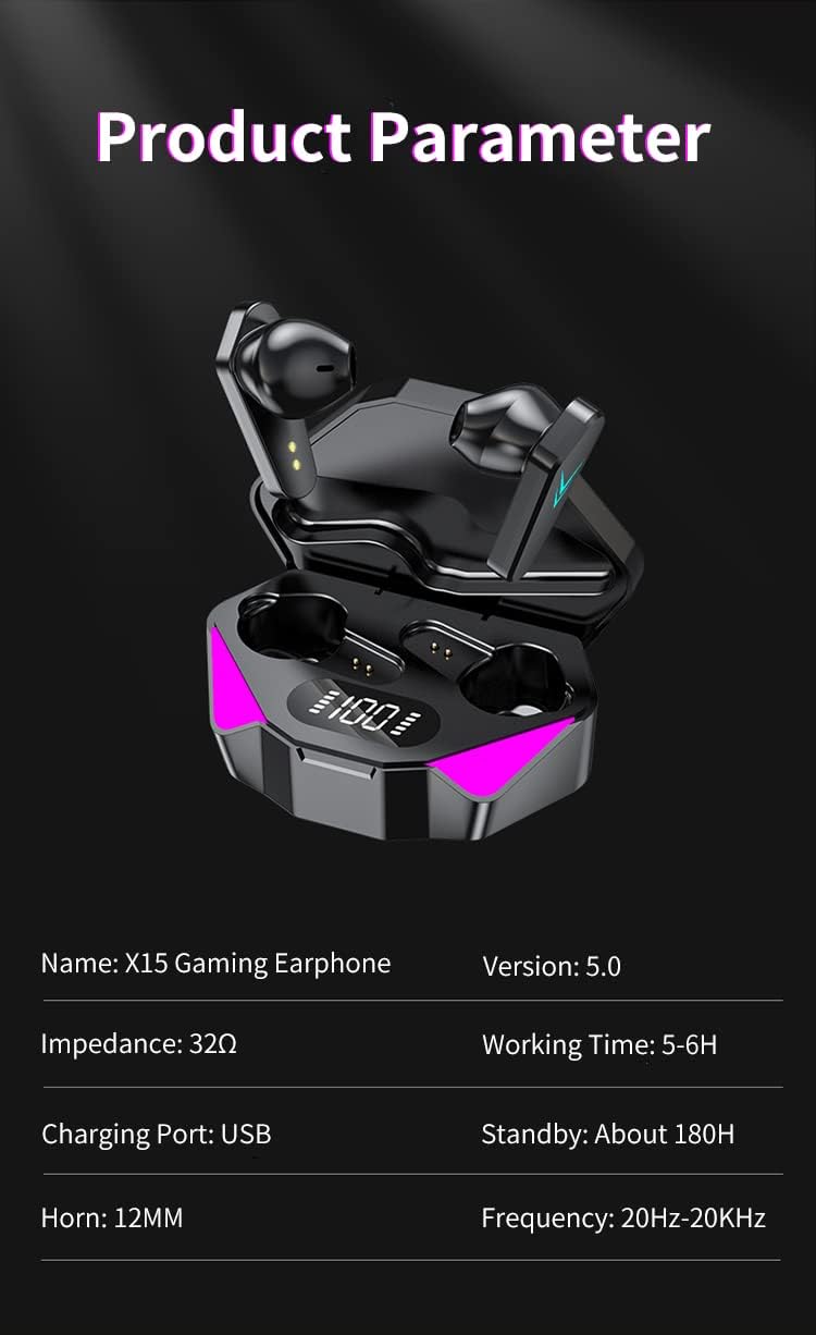 X15 TWS Wireless Earphone 5.3 bluetooth Headphone 65ms Low Latency Earbud Esport Gaming Headset Gamer - Image 8