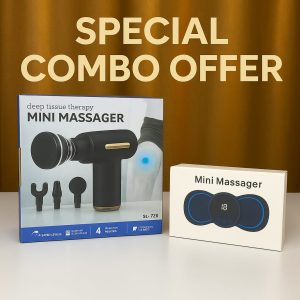 TechnovA BD Mini Rechargeable Deep Tissue Therapy Massager SL-720 & Smart Mini Neck Massager Portable Electronic Stick Double Special Combo